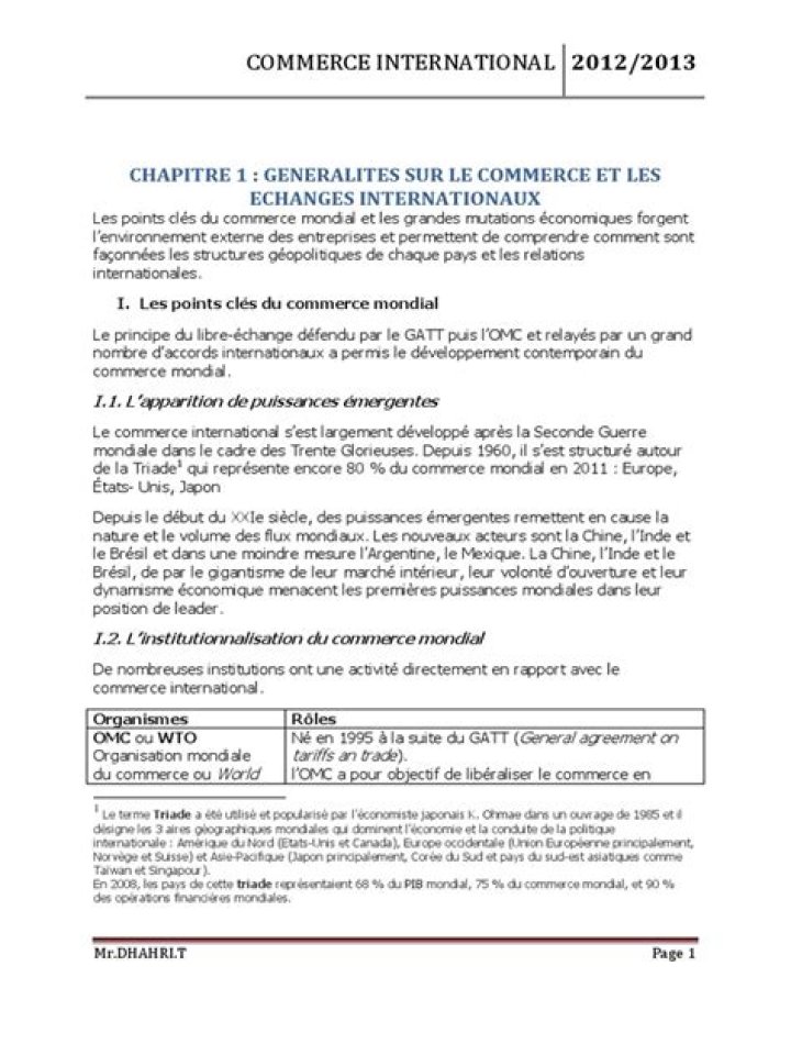 Cest quoi le commerce international PDF
